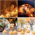 Battery Operated LED Tea Lights Flameless Flickering Candles 12PACK