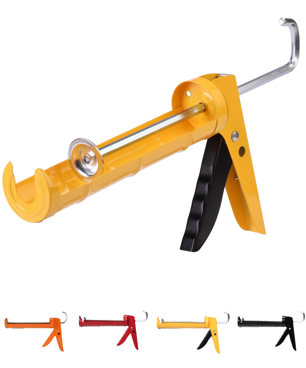 Bates- Caulking Gun, 10:1 Thrust Ratio, Orange, No Drip Sealant Gun