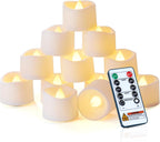 Homemory 12-Pack Remote Flameless LED Battery Tea Light Candles, 400+Hrs