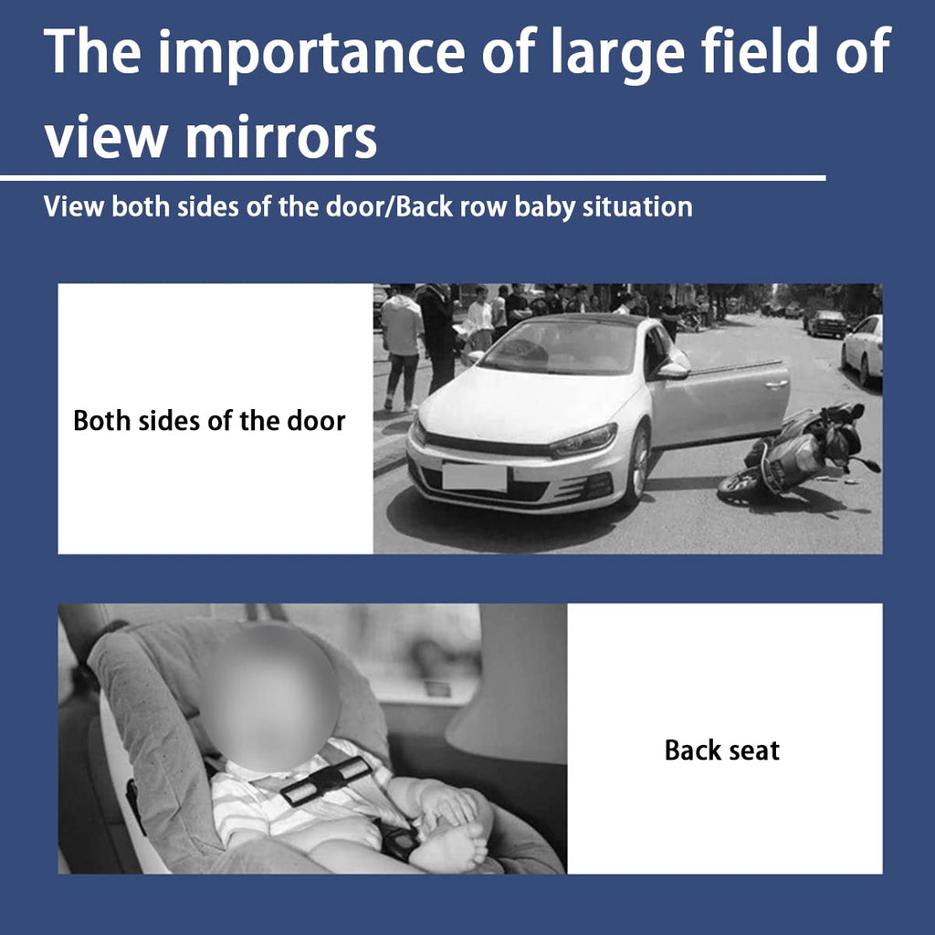 8sanlione 360-Degree Adjustable Car Rearview Mirror
