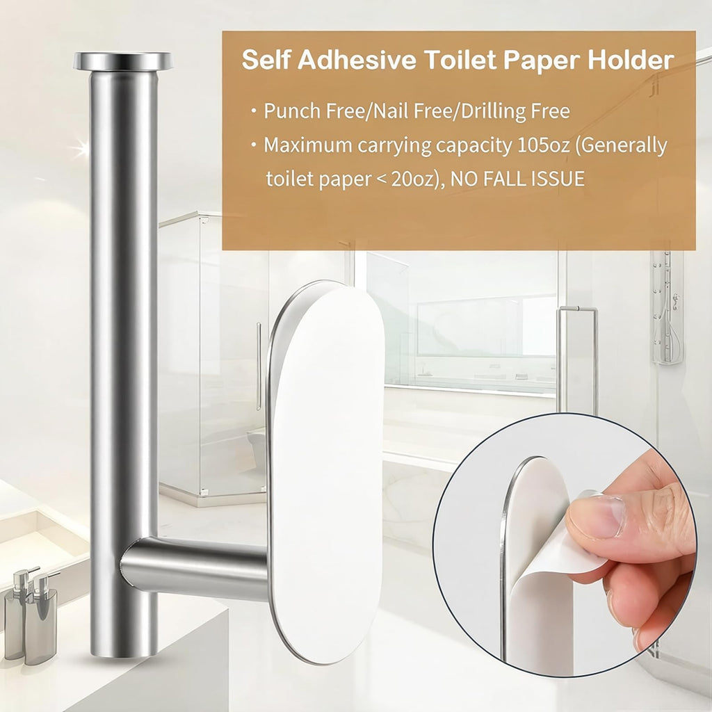 JOPOFI Toilet Paper Holder - Adhesive Toilet Paper Holder - Matte Black