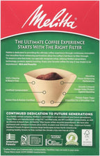 Melitta #4 Unbleached Coffee Filters, Natural Brown Cone Filters, 3-Pack