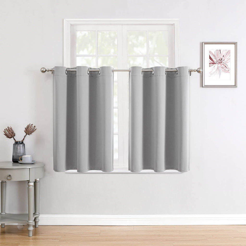ChrisDowa Small Blackout Curtains for Kitchen and Bedroom 24 Inches Long