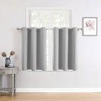 ChrisDowa Small Blackout Curtains for Kitchen and Bedroom 24 Inches Long