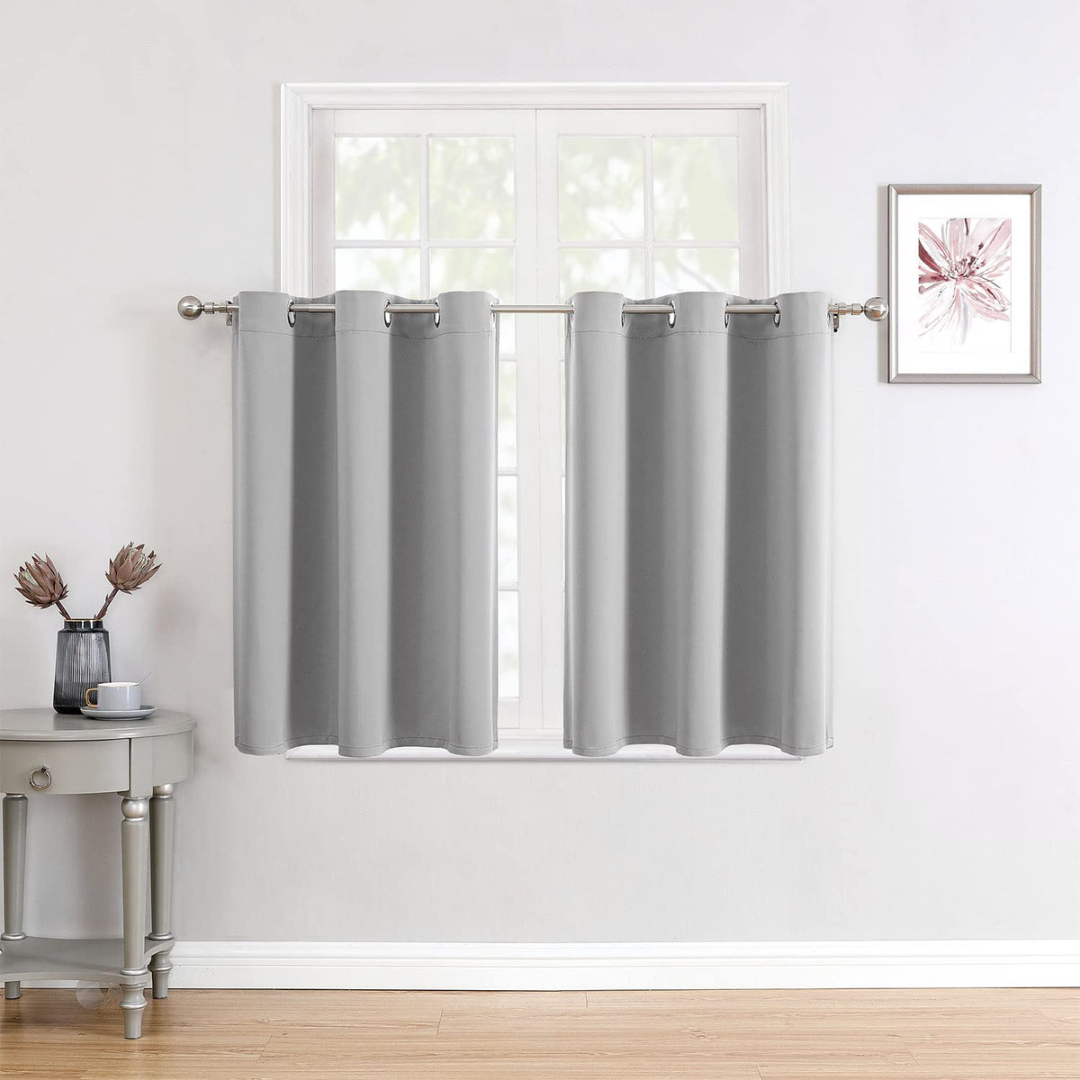 ChrisDowa Small Blackout Curtains for Kitchen and Bedroom 24 Inches Long