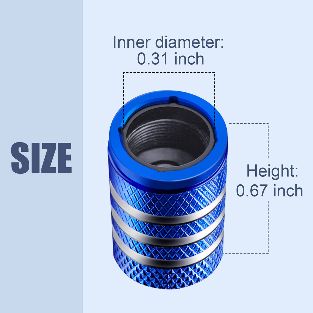 DECURCAR Tire Valve Stem Caps 5 Pack American Flag - Purple