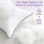 JOLLYVOGUE Firm King Size Pillows Set of 4, Cooling Supportive Bed Pillows with Oeko-Tex Certified Soft Down Alternative Fill, Luxury Hotel Quality for Back, Stomach and Side Sleepers