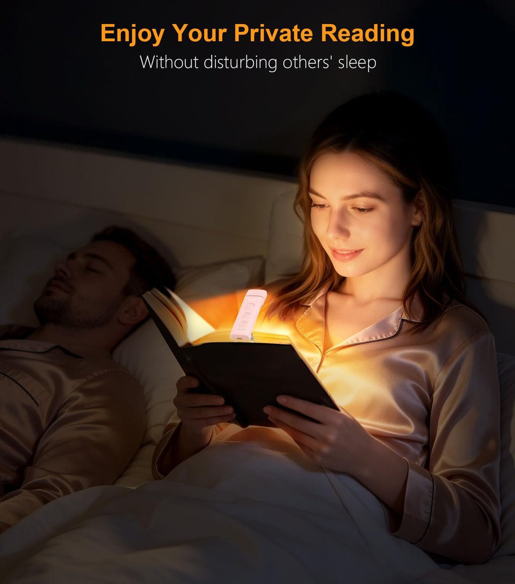 Gritin Book Light Rechargeable, Clip on LED Reading Light for Books in Bed