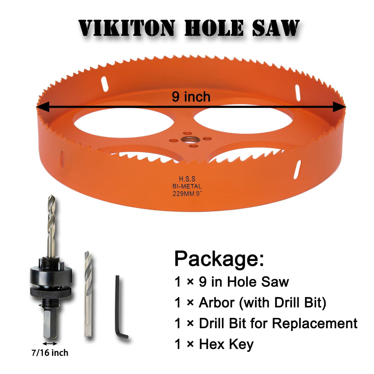 3 inch Hole Saw for Wood, Metal, Plastic & Drywall, with Arbor