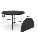 10 PACK of 8 Feet Foldable Table with Built in Handle & Steel Legs | 8 FT Heavy Duty Portable | Perfect for Party, Dining, Wedding, Events, Picnic Indoor, Outdoor, Camping, Temporary - 8 Foot