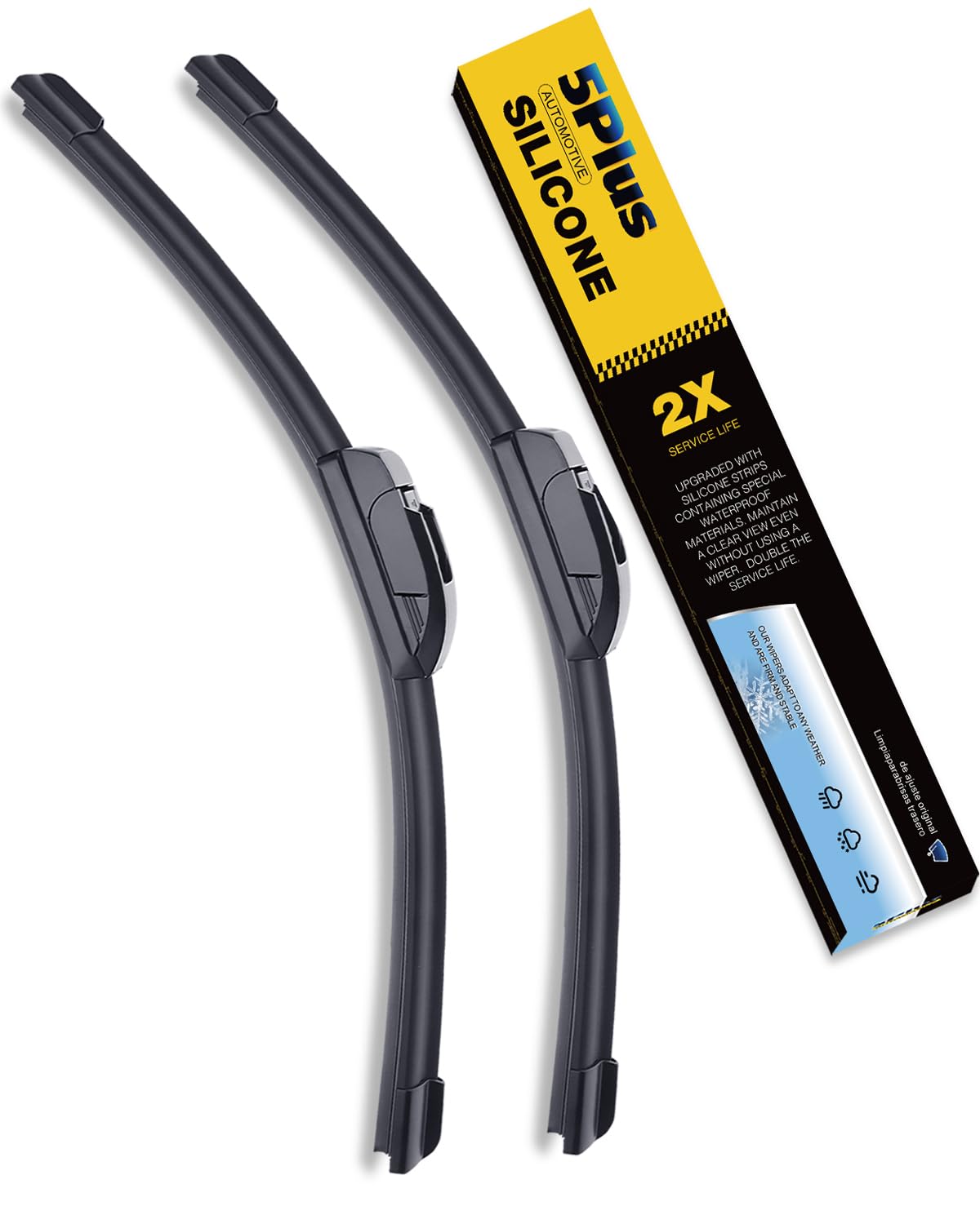 5 PLUS Silicone Wiper Blades Fits TESLA Model 3 2017-2025 Model Y 2020-2025