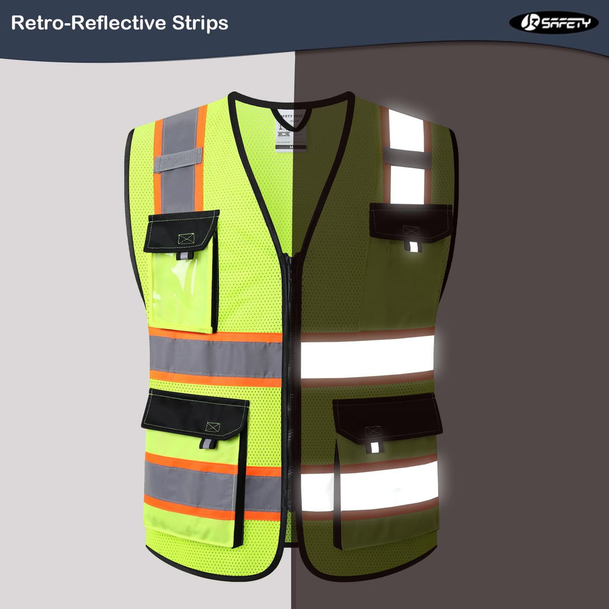 JKSafety Safety Vest for Men Women Hi Vis Reflective Vest JK220 PurpleB S