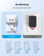 TROND Multi Plug Outlet Extender 2 Pack, Outlet Splitter for Bathroom