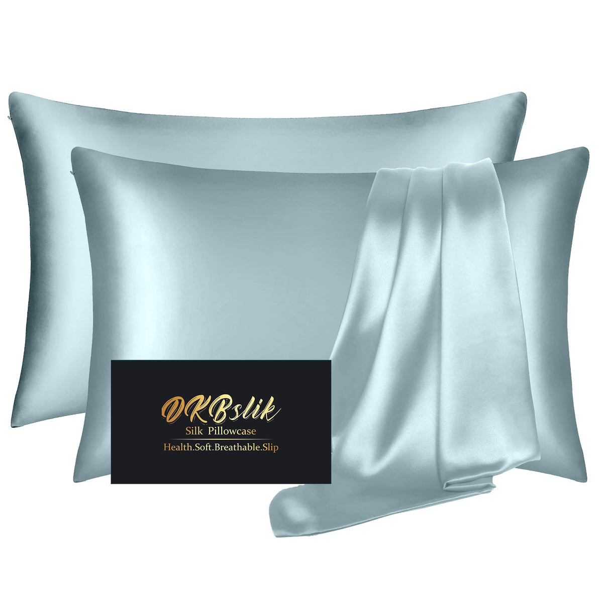DKBslik Mulberry Silk Pillow Cases Queen Size with Zipper, Olive Green