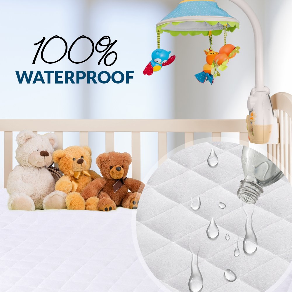 PlushDeluxe Bamboo Waterproof Mattress Protector, King Size, Ultra Soft