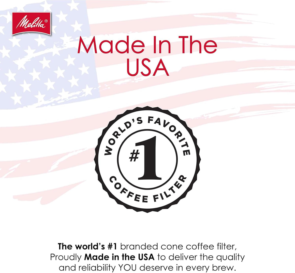 Melitta #4 Unbleached Coffee Filters, Natural Brown Cone Filters, 3-Pack