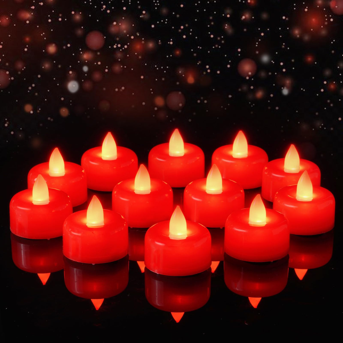 Amagic 12Pack Blue Flameless LED Tea Lights Candles Battery Operated