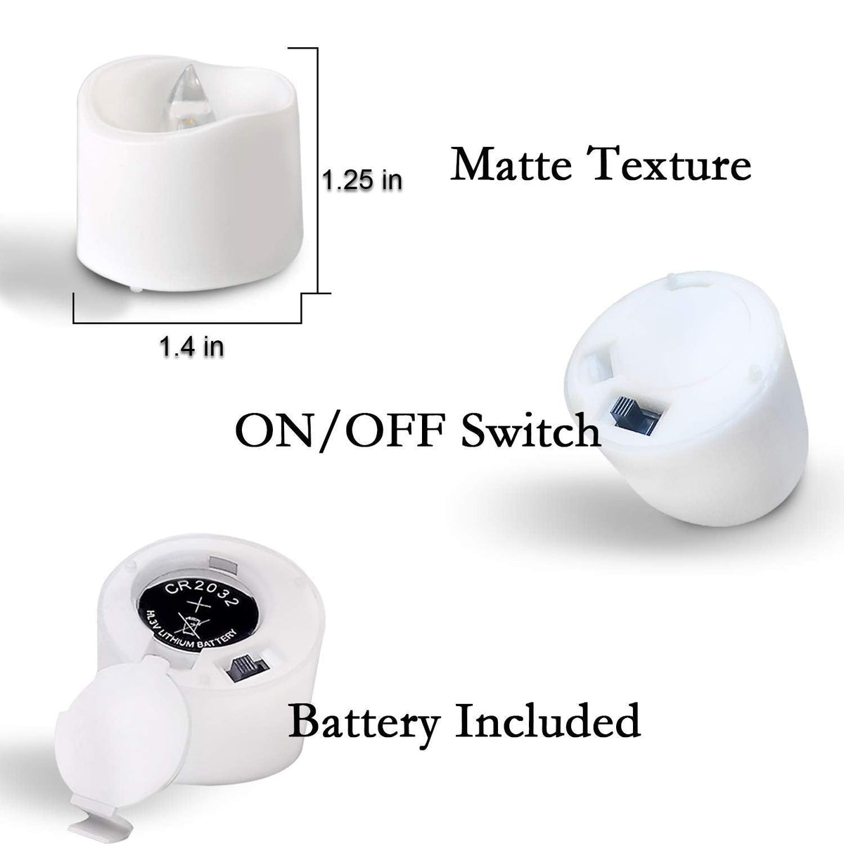 Homemory 12-Pack Battery Tea Lights with Timer Built in, Auto-On 6H Daily