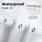 LiBa Shower Curtain PEVA 8G, 72x72 Inch Waterproof Clear