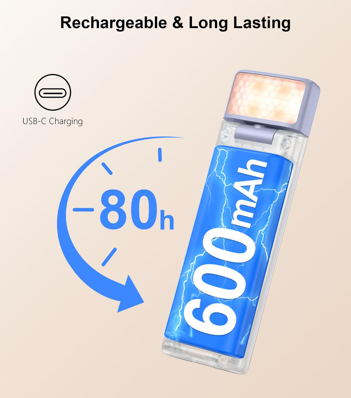 Gritin Book Light Rechargeable, Clip on LED Reading Light for Books in Bed