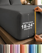 CGK Extra Deep Queen Single Fitted Sheet Only - Dark Grey
