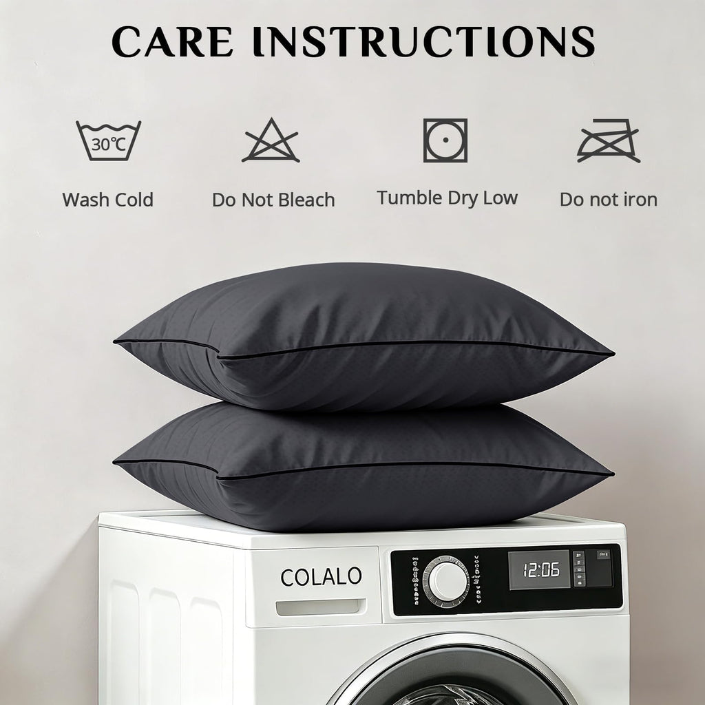 JOLLYVOGUE Firm King Size Pillows Set of 4, Cooling Supportive Bed Pillows with Oeko-Tex Certified Soft Down Alternative Fill, Luxury Hotel Quality for Back, Stomach and Side Sleepers
