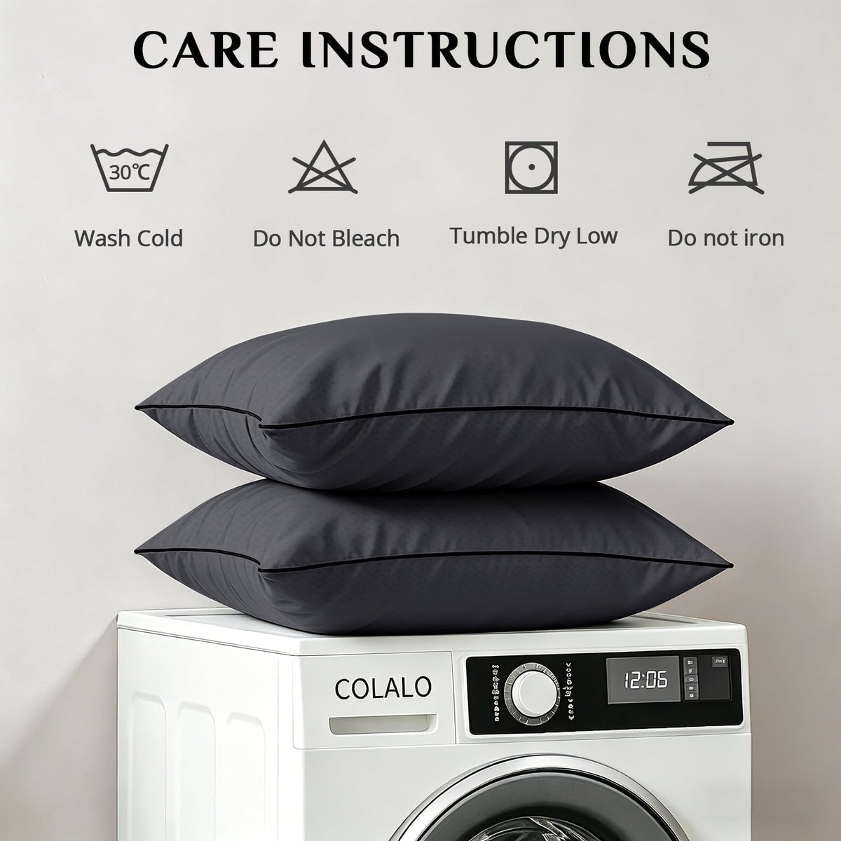 JOLLYVOGUE Firm King Size Pillows Set of 4, Cooling Supportive Bed Pillows with Oeko-Tex Certified Soft Down Alternative Fill, Luxury Hotel Quality for Back, Stomach and Side Sleepers