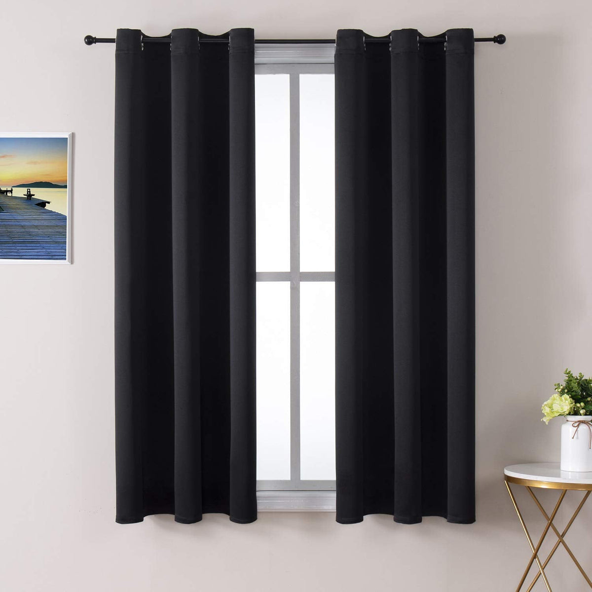 ChrisDowa Small Blackout Curtains for Kitchen and Bedroom 24 Inches Long