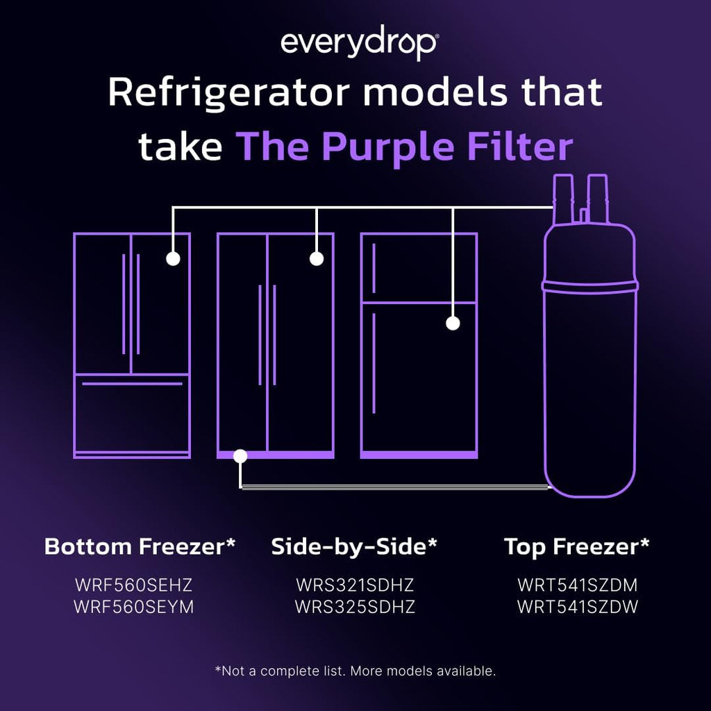 everydrop by Whirlpool Ice & Water Refrigerator Filter 1, Purple, EDR1RXD1