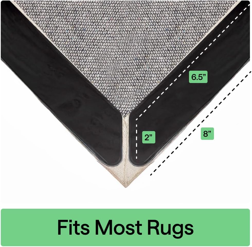 GORILLA GRIP® Extra Long Rug Grippers for Hardwood Floor, Reusable, Black