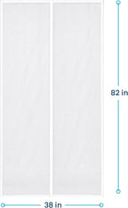 Flux Phenom Magnetic Screen Door (White) - Bugs Out, Breeze in - 9min Install Auto-Sealing Heavy Duty Double Stitched Mesh, 52 Magnets, Hands Free Patio Doors Net, Pet & Kid Friendly, 38 x 82 Inch