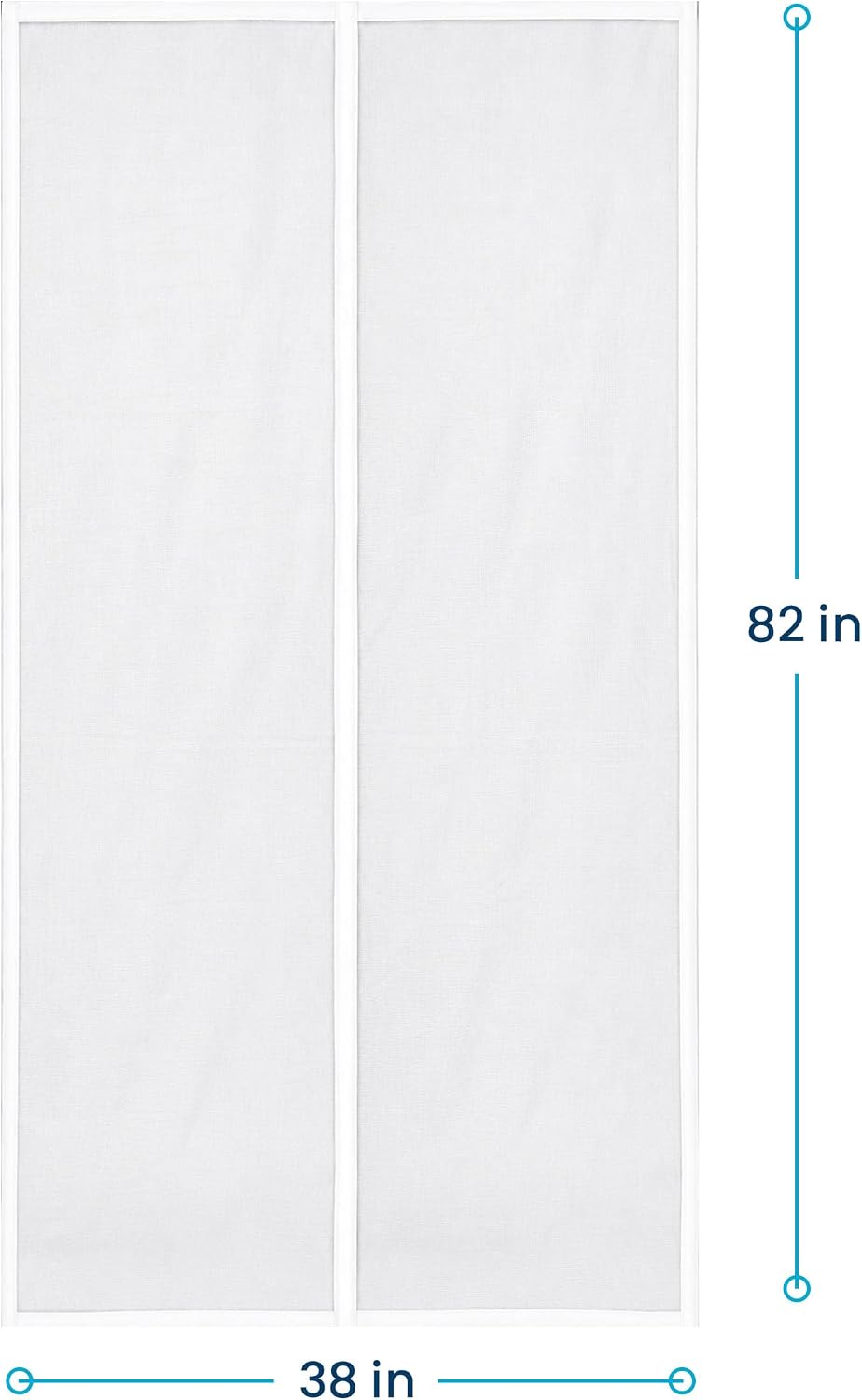 Flux Phenom Magnetic Screen Door (White) - Bugs Out, Breeze in - 9min Install Auto-Sealing Heavy Duty Double Stitched Mesh, 52 Magnets, Hands Free Patio Doors Net, Pet & Kid Friendly, 38 x 82 Inch