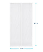 Flux Phenom Magnetic Screen Door (White) - Bugs Out, Breeze in - 9min Install Auto-Sealing Heavy Duty Double Stitched Mesh, 52 Magnets, Hands Free Patio Doors Net, Pet & Kid Friendly, 38 x 82 Inch