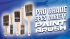 Pro Grade Paint Brushes, Paint Brush Set for Walls, Trim & Stain, 5-Piece