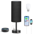 Fenmzee Bedside Table Lamp for Bedroom - Dimmable Touch, USB A+C, AC Outlet