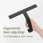 dancemoon JustHang Shower Squeegee with Built-in Hook, 10-Inch Black