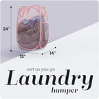 Handy Laundry Collapsible Mesh Pop-Up Hamper with Side Pocket