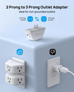 TROND Multi Plug Outlet Extender 2 Pack, Outlet Splitter for Bathroom