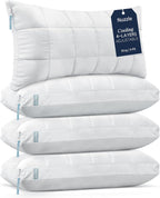 Nuzzle Neck Pillow Adjustable King Size Set of 4,Soft Luxury Hotel Feel