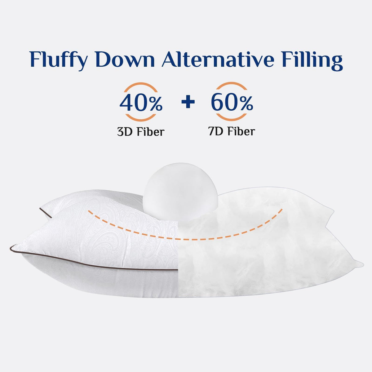 JOLLYVOGUE King Pillows 2 Pack, Cooling and Firm King Size Pillows with Oeko-Tex Certified Down Alternative Filling for Side, Back, and Stomach Sleepers, Hotel Collection