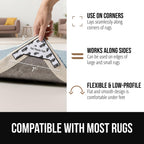 GORILLA GRIP® Extra Long Rug Grippers for Hardwood Floor, Reusable, Black