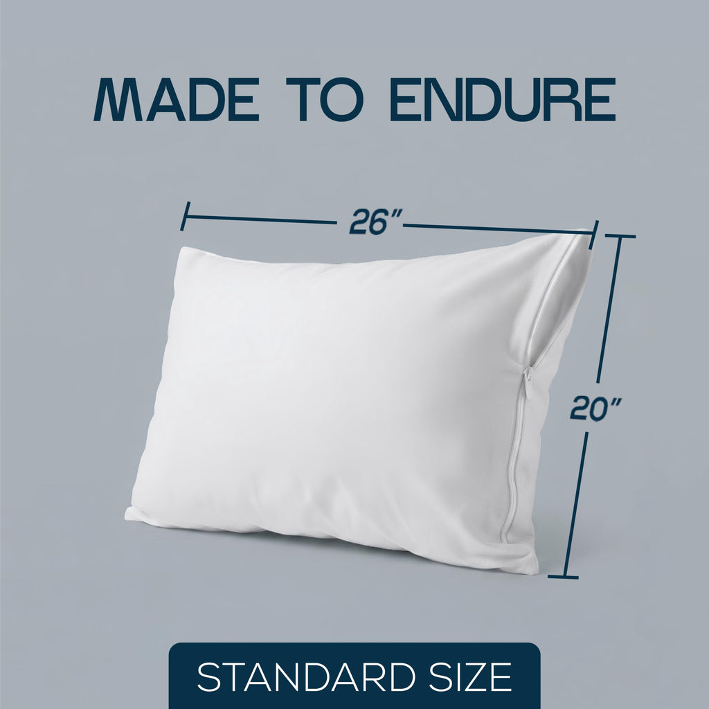 Set of 2 Pillow Protectors with Zipper Standard Size, Pillow Covers
