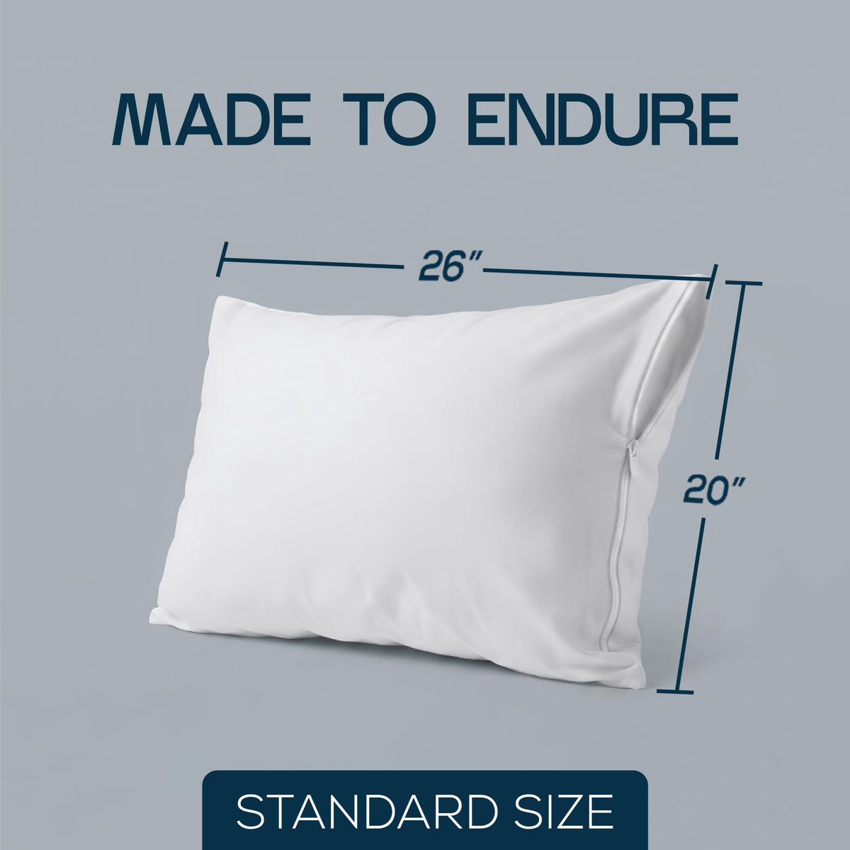 Set of 2 Pillow Protectors with Zipper Standard Size, Pillow Covers