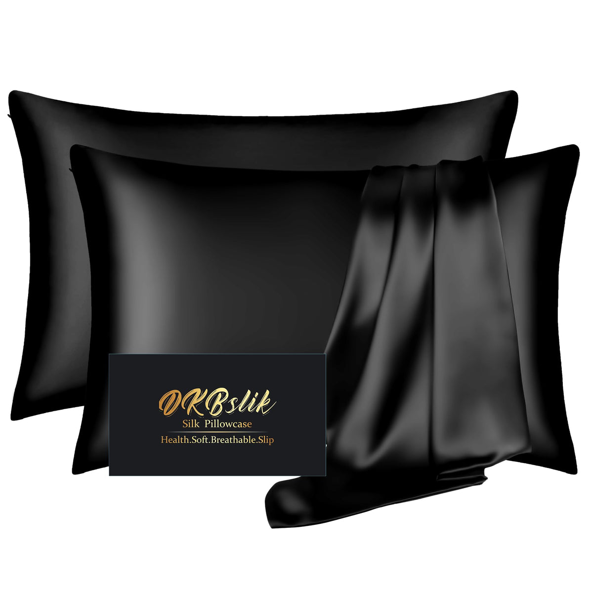 DKBslik Mulberry Silk Pillow Cases Queen Size with Zipper, Olive Green