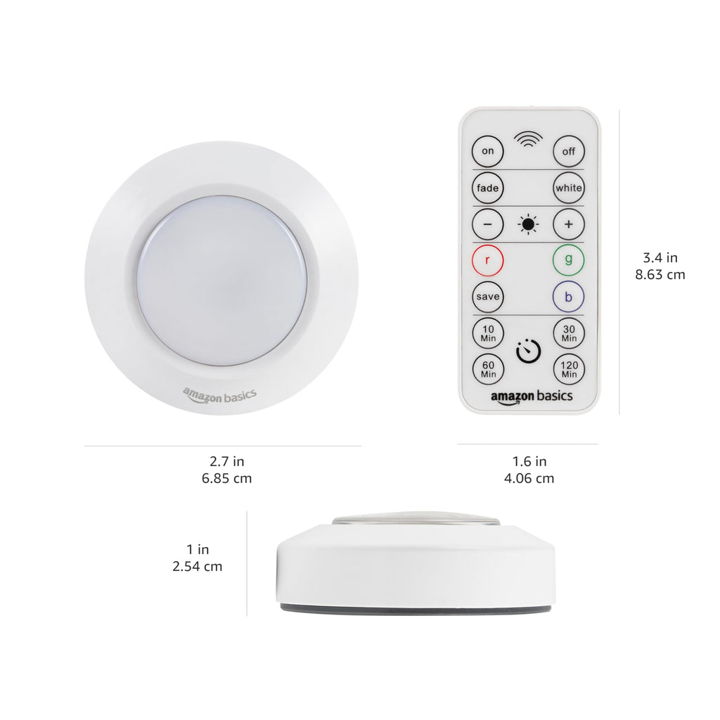 Amazon Basics LED Motion Sensor Light Bar, USB/Battery Operated, 250 Lumens, 12 Inches, Swivel, Under Cabinet Lighting for Closet, Kitchen, 2-Pack, White