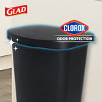 Glad Trash Can with Clorox Odor Protection | Plastic Bin, 13 Gal, Black