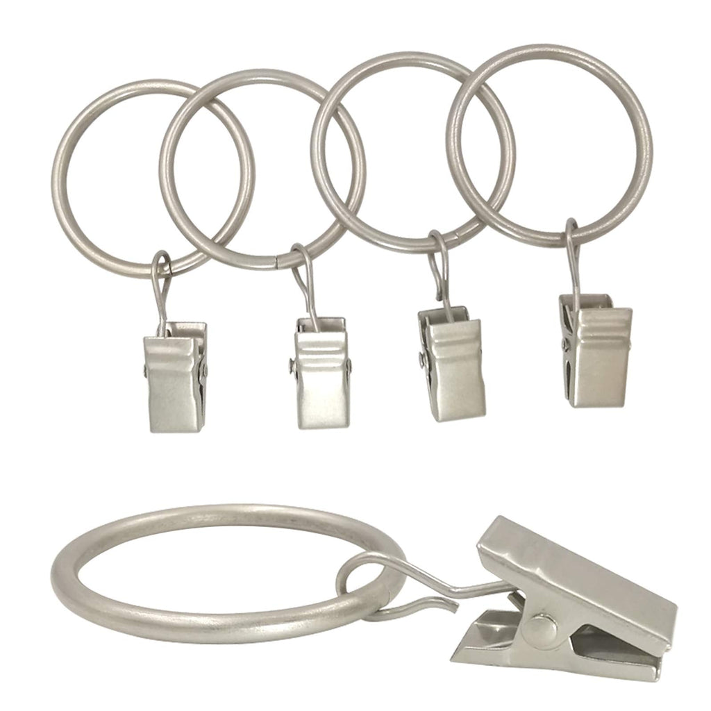 40 Pack Metal Curtain Rings with Clips, 1.5 in ID, Gold