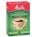 Melitta #4 Unbleached Coffee Filters, Natural Brown Cone Filters, 3-Pack