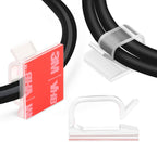 XHF 60PCS 5/8” Clear Adhesive Cable Wire Wall Light Clips, Cord Holder