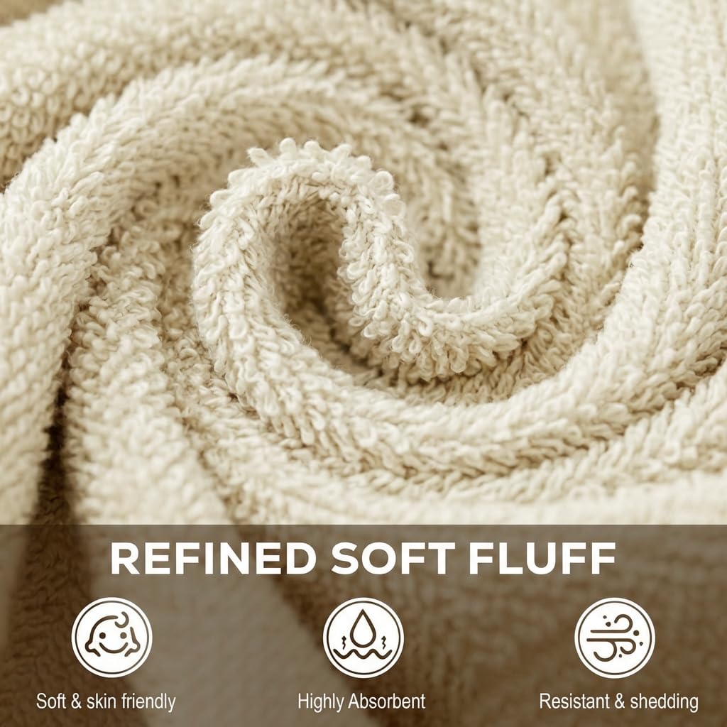 Utopia Towels 12 Pack Washcloths, 12x12 in, 100% Cotton, Beige